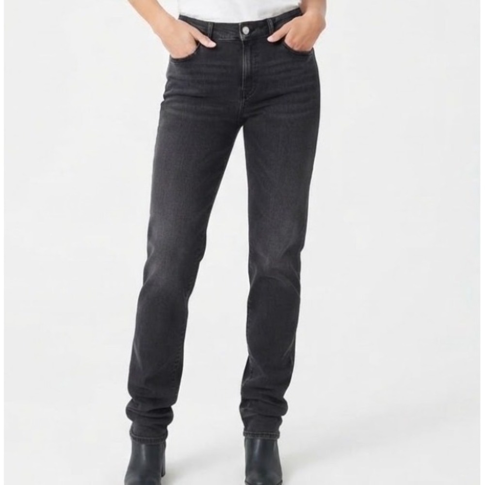 J.McLaughlin Faded Black Straight Leg Denim Jeans Women Size 29x27